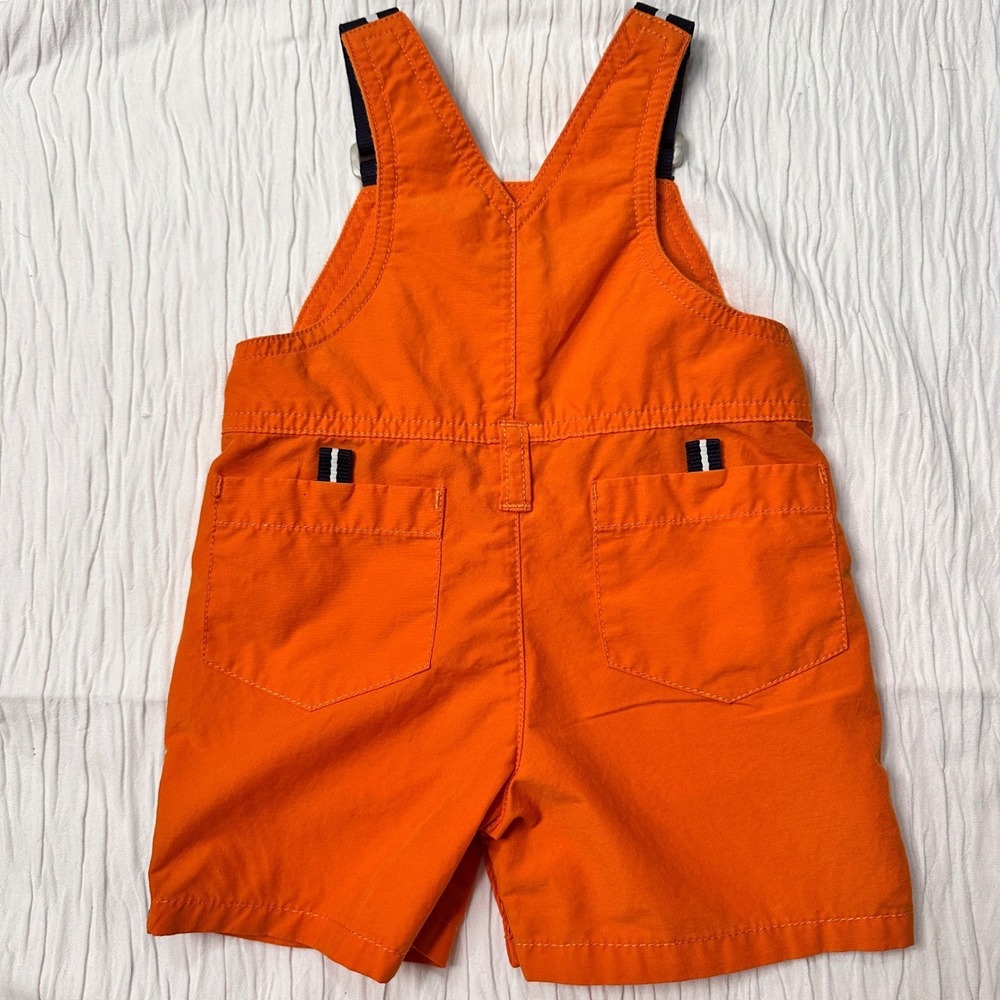 Gymboree‎ Vintage Y2K 2001 Overalls Surfs Up Orange Navy Cotton Blend 0-3 Months - Picture 9 of 10
